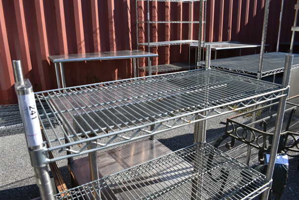 Chrome Finish 3 Tier Shelving Unit. BUYER MUST DISMANTLE. PCI CANNOT DISMANTLE FOR SHIPPING. PLEASE CONSIDER FREIGHT CHARGES. 36x18x48 - Image 2 of 4