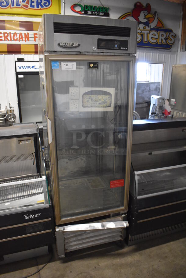 Turbo Air MSR-23G-1 Stainless Steel Commercial Single Door Reach In Cooler Merchandiser on Commercial Casters. 110-120 Volts, 1 Phase. 27x31x83. Tested and Powers On But Does Not Get Cold - Image 2 of 6