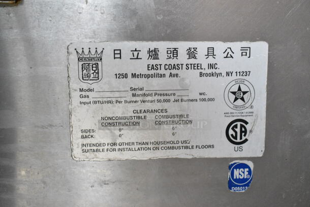 Stainless Steel Commercial Gas Powered Single Burner Wok Range.  - Image 8 of 8