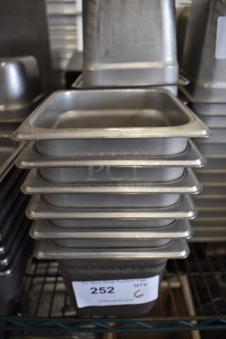 12 Stainless Steel 1/6 Size Drop In Bins. 1/6x6. 12 Times Your Bid!