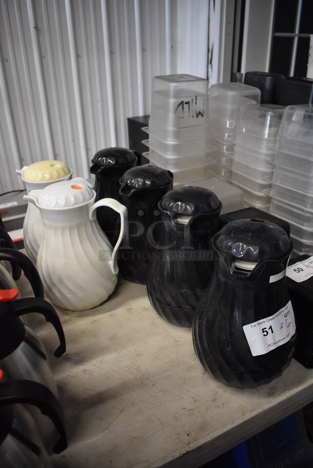 ALL ONE MONEY! Lot of 6 Poly Coffee Urns; 4 Black and 2 White. 9x7x10.5 - Image 2 of 8
