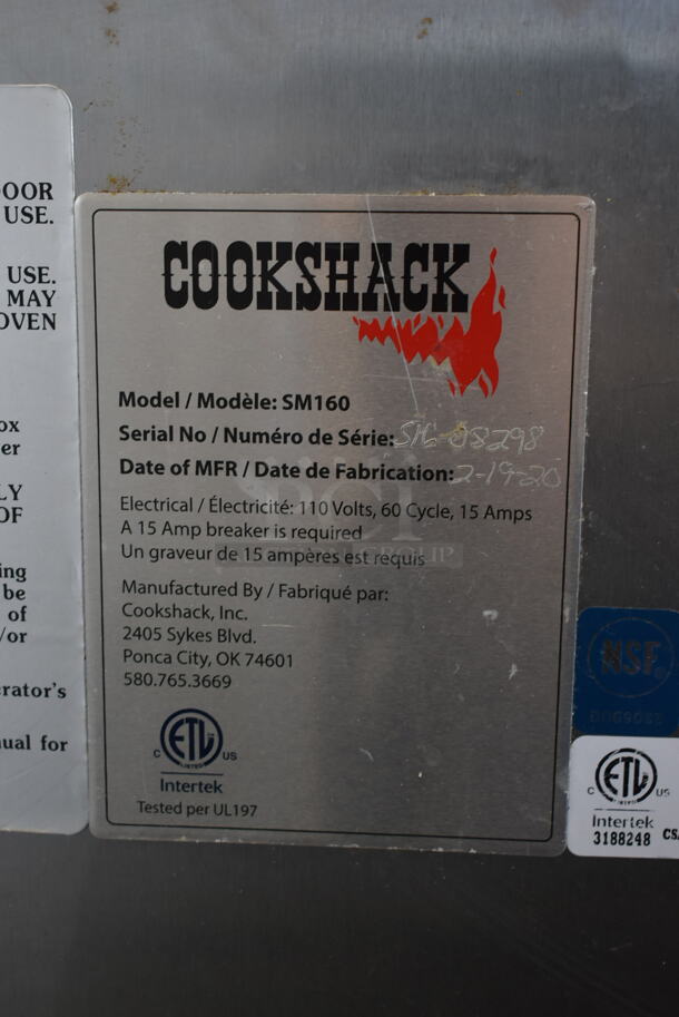 2020 CookShack SM160 Stainless Steel Commercial Floor Style Electric Powered Smoker on Commercial Casters. 110 Volts, 1 Phase. Tested and Working! - Image 7 of 7