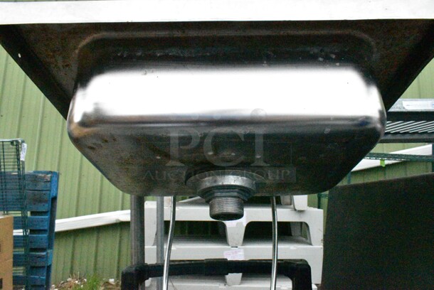 Stainless Steel Single Bay Wall Mount Sink w/ Faucet and Handles.  - Image 5 of 6