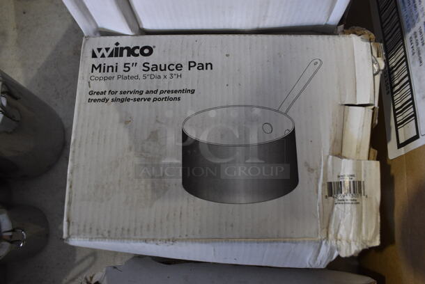 13 Various BRAND NEW IN BOX! Winco Stainless Steel Items; 2 Fry Cup, Mini 2-3/4" Sauce Pan, 2 4" Fry Pans, 5" Fry Pan, Mini 5-3/16" Square Kadai Bowl, Mini 5" Sauce Pan, 2 Mini 4-3/4" Casserole and 3 Mini 4-3/4" Casserole. 13 Times Your Bid! - Image 6 of 9