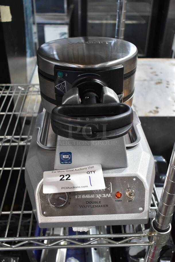 BRAND NEW SCRATCH AND DENT! Waring WWD200 Stainless Steel Countertop Waffle Maker. 120 Volts, 1 Phase. Tested and Working! - Image 2 of 5