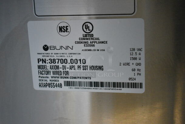 2024 Bunn AXIOM-DV-APS Stainless Steel Commercial Countertop Coffee Machine w/ Hot Water Dispenser and Poly Brew Basket. 120 Volts, 1 Phase.  - Image 4 of 4