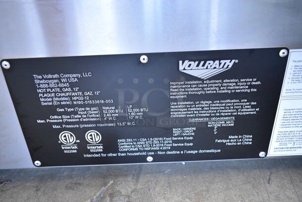 BRAND NEW SCRATCH AND DENT! Vollrath HPG2-12 Cayenne Stainless Steel 2 Burner Countertop Hot Plate / Range, Natural / LP Gas.  - Image 7 of 7