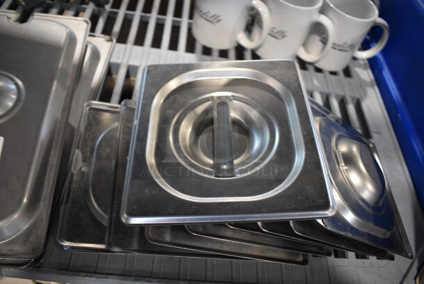 10 Stainless Steel 1/6 Size Drop In Bin Lids. 10 Times Your Bid! - Image 1 of 2