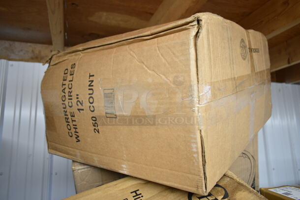 PALLET LOT of 30 BRAND NEW Boxes Including 5014046XXH Lavex Pro 45 Gallon 3 Mil 40" x 46" Low Density Heavy-Duty Industrial Contractor Black Trash Bag / Can Liner - 50/Case, 127PL400 Choice PET Plastic Lid for 3.25 to 5.5 oz. Souffle Cup / Portion Cup - 2500/Case, 966TALLFLDB Choice White Tall-Fold 6" x 13" Dispenser Napkin - 8000/Case, 130TRAY12 Visions Black PET Plastic 12" Thermoform Catering / Deli Tray - 25/Case, 10020-PRM HDPE Shopping Bags, 50016W Choice 16oz White Poly Paper Hot Cup, Corrugated White Circles 12". 30 Times Your Bid! - Image 11 of 11