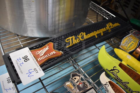 4 Black Mar Mats; 2 Miller and 2 Bottles. Includes 21x3.5x0.5. 4 Times Your Bid!