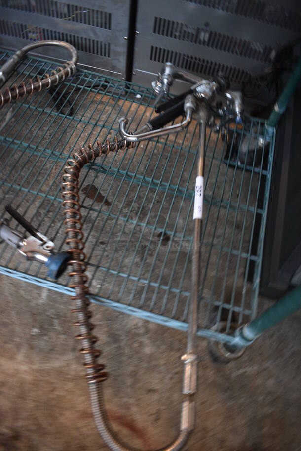 Metal Commercial Spray Nozzle Attachment w/ Faucet and Handles - Image 1 of 3
