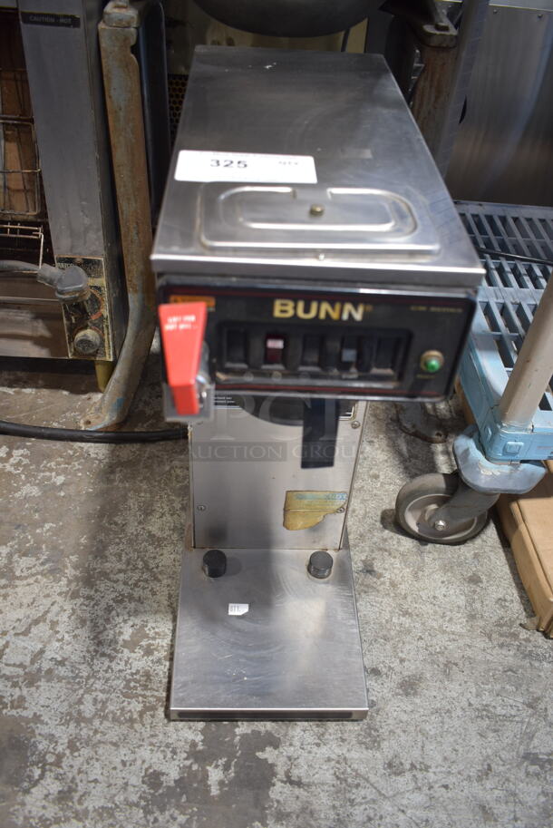 Bunn Stainless Steel Commercial Countertop Coffee Machine w/ Hot Water Dispenser and Poly Brew Basket. 