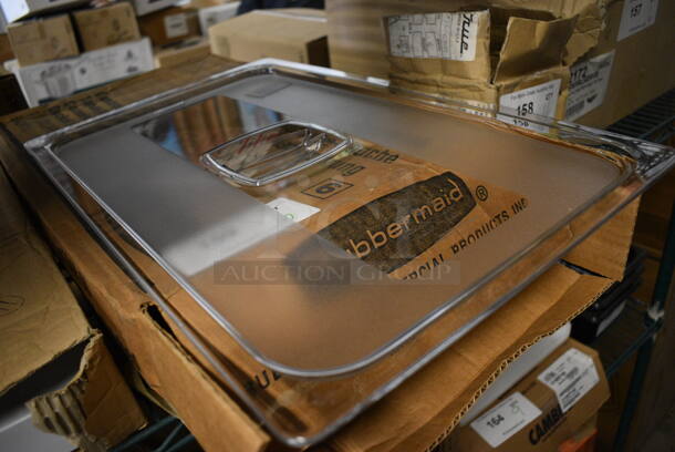 ALL ONE MONEY! Lot of 6 Rubbermaid Clear Poly Full Size Drop In Bin Lids! - Image 3 of 4