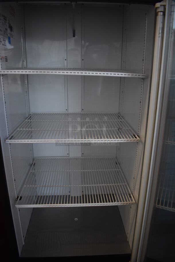 2011 True Model GDM-26EM ENERGY STAR Metal Commercial Single Door Reach In Cooler Merchandiser w/ Poly Coated Racks. 115 Volts, 1 Phase. 30x31x79. Tested and Working! - Image 4 of 5
