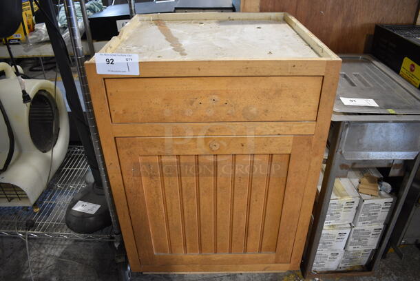 Wood Pattern Cabinet w/ Door and Drawer. 24x24x34.5