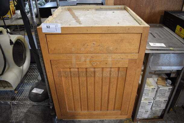 Wood Pattern Cabinet w/ Door and Drawer. 24x24x34.5 - Image 1 of 4