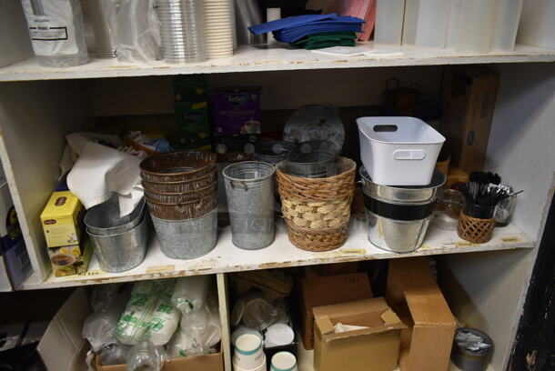 ALL ONE MONEY! Lot of 4 Tiers of Various Items Including Paper Products. (dish room) - Image 9 of 11