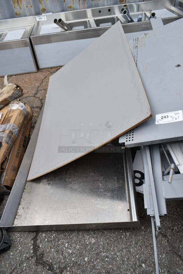 ALL ONE MONEY! Lot of Gray Metal Shelves and Brackets - Image 5 of 5