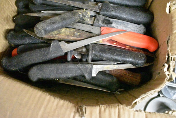 75 SHARPENED Stainless Steel Knives Including Boning Knives. 75 Times Your Bid!  - Image 2 of 6