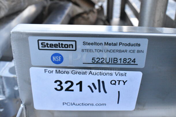 BRAND NEW SCRATCH AND DENT! Steelton 522UIB1824 18" x 24" Underbar Ice Bin with Bottle Holders - 77 lb. - Image 6 of 6
