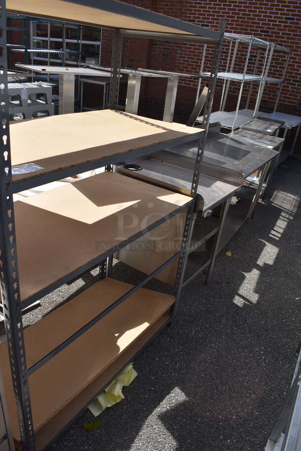 Metal and Wood Pattern 5 Tier Shelving Unit. BUYER MUST DISMANTLE. PCI CANNOT DISMANTLE FOR SHIPPING. PLEASE CONSIDER FREIGHT CHARGES. 48x25x72 - Image 5 of 6