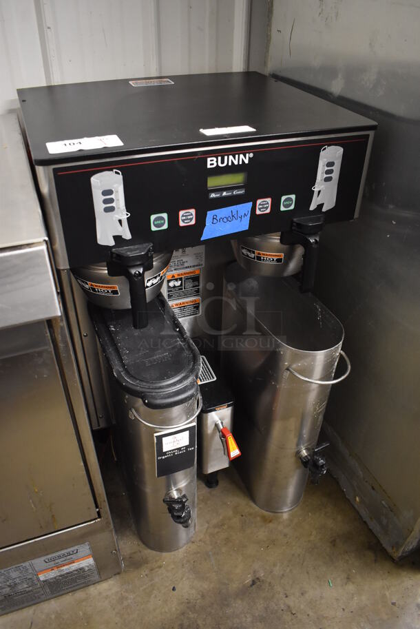 2017 Bunn DUAL TF DBC Stainless Steel Commercial Countertop Coffee Machine w/ Hot Water Dispenser and 2 Metal Beverage Holders. 120/208-240 Volts, 1 Phase. 22x26x36 - Image 2 of 6