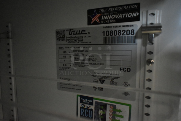 2024 True GDM-41SL-48-HC-LD Metal Commercial 2 Door Reach In Cooler Merchandiser w/ Poly Coated Racks. 115 Volts, 1 Phase. Tested and Working! - Image 5 of 5