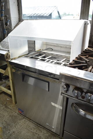 Turbo Air MST-28-N-711S Stainless Steel Commercial Prep Table w/ Poly Sneeze Guard. 115 Volts, 1 Phase. Tested and Working!