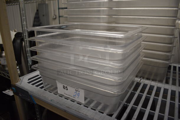 ALL ONE MONEY! Lot of 29 Clear Poly 1/2 Size Drop In Bins. 1/2x4  - Image 2 of 3
