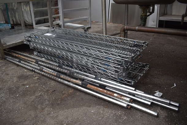 Commercial Steel Shelving Unit With Rods to Assemble  - Image 3 of 4