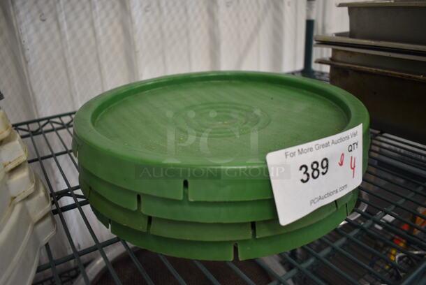 ALL ONE MONEY! Lot of 4 Green Poly Lids! 12x12x1.5 - Image 2 of 2