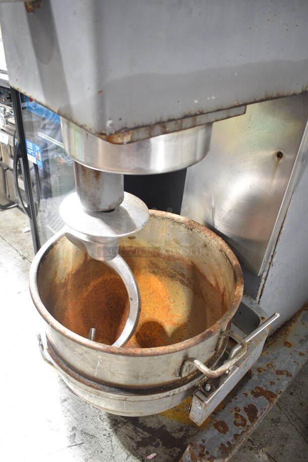Blakeslee Metal Commercial Floor Style 60 Quart Planetary Dough Mixer w/ Metal Mixing Bowl and Dough Hook Attachment.  - Image 2 of 8
