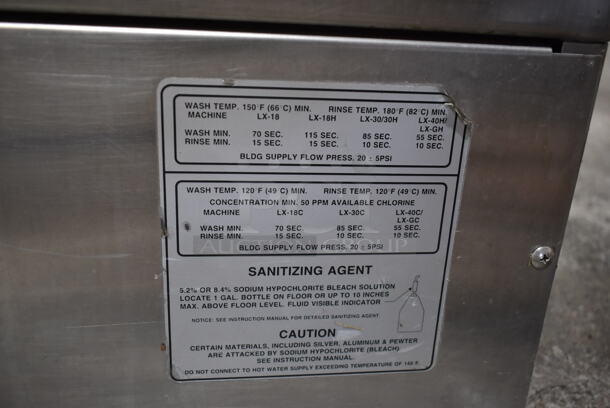 Hobart LX30 Stainless Steel Commercial Undercounter Dishwasher.  - Image 8 of 11