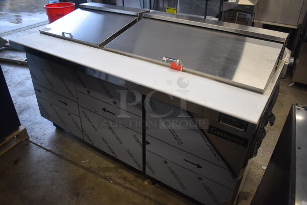 BRAND NEW! Continental SW72-30M Stainless Steel Commercial Sandwich Salad Prep Table Bain Marie Mega Top on Commercial Casters. 115 Volts, 1 Phase. 72x34x42. Tested and Working! - Image 2 of 9