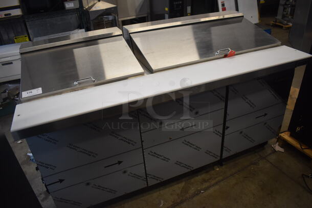 BRAND NEW! Continental SW72-30M Stainless Steel Commercial Sandwich Salad Prep Table Bain Marie Mega Top on Commercial Casters. 115 Volts, 1 Phase. 72x34x42. Tested and Working! - Image 3 of 9