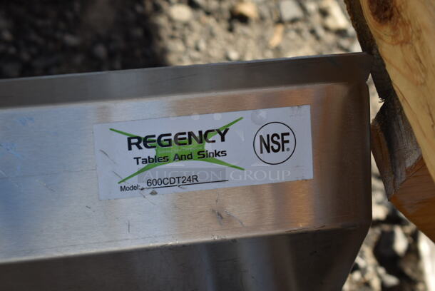 BRAND NEW SCRATCH AND DENT! Regency 600CDT24R Stainless Steel Right Side Clean Side Dishwasher Table. - Image 2 of 4
