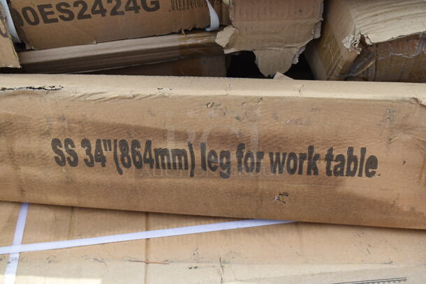 BRAND NEW SCRATCH AND DENT! SS 34" Leg For Work Table - Image 2 of 2