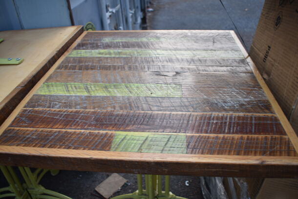 17 Wooden Dining Height Tables on Metal Table Base. 17 Times Your Bid! - Image 3 of 4