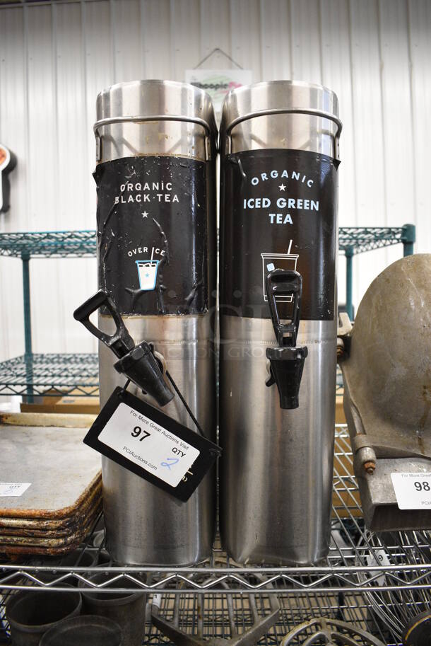 2 Stainless Steel Beverage Holder Dispensers. No Lids. 6x15x22. 2 Times Your Bid!
