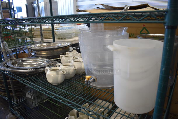ALL ONE MONEY! Tier Lot of Various Items Including Metal Dishes, Ceramic Pitchers and Poly Bin - Image 3 of 10