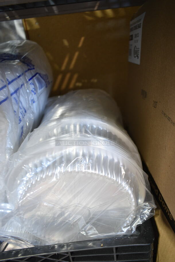ALL ONE MONEY! Tier Lot of Various Items Including Plastic Wrap, Choice Poly Gloves, Bakery Tissue, 612P527 Choice 7" Clear Round Plastic Dome Lid - 500/Case, Sani-Sure Soft Serve Sanitizer and Cleaner, 999CC16 Cups.  - Image 12 of 12