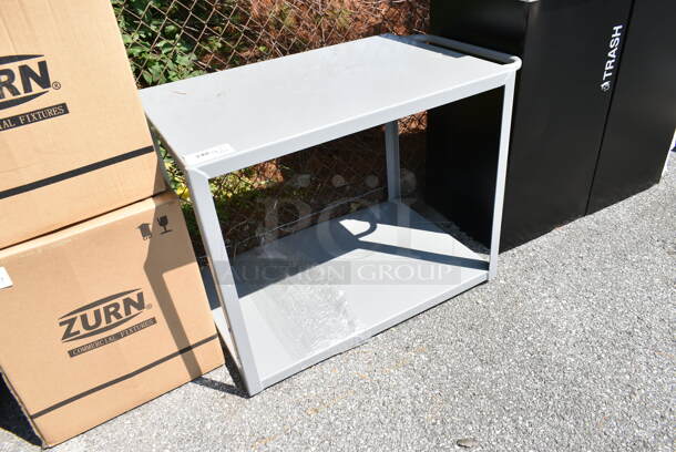 BRAND NEW SCRATCH AND DENT! Lavex Gray Metal 2 Tier Cart. - Image 3 of 5