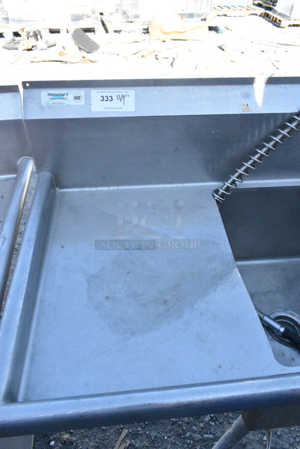 Regency 600S31620218 Stainless Steel 3 Bay Sink w/ Garbage Disposal and Drain Board.  - Image 3 of 8