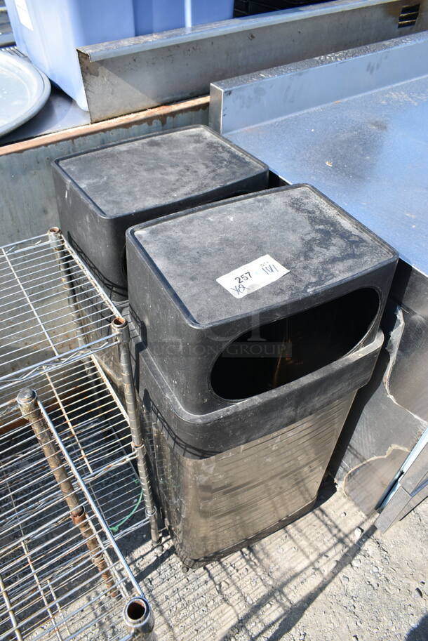 2 Metal and Black Trash Can Shell. 2 Times Your Bid! - Image 1 of 6