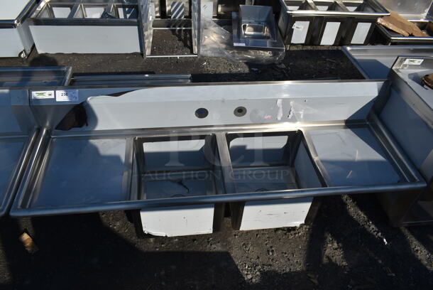 BRAND NEW SCRATCH AND DENT! Regency 600S21717218 Stainless Steel 2 Bay Sink w/ Dual Drain Boards. No Legs. Bays 17x17. Drain Boards 16.5x19. - Image 2 of 3