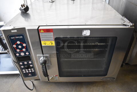 2011 Alto Shaam 7.14 ES Stainless Steel Commercial Electric Powered Combitherm Convection Oven w/ View Through Door and Metal Oven Racks. 208-240 Volts, 3 Phase. 42x40x32