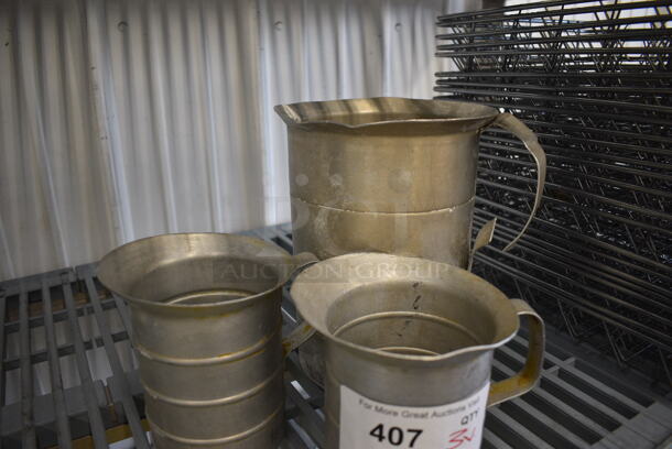 3 Various Metal Pitchers. Includes 6.5x5x5. 3 Times Your Bid! - Image 2 of 3