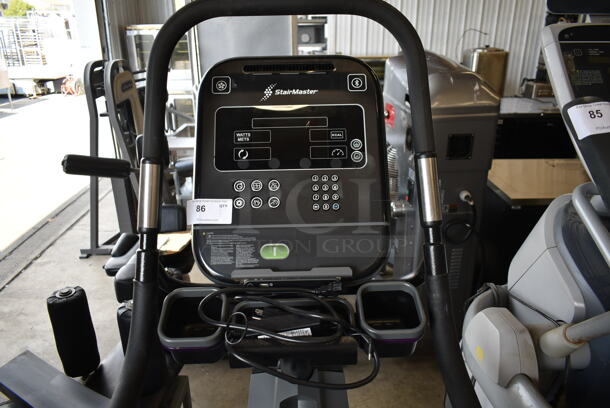 Stair Master Commercial Floor Style Stationary Exercise Stepping Machine w/ Monitor and Heart Rate Handle Grip Monitors and Cup Holders. Tested and Working! - Image 4 of 4