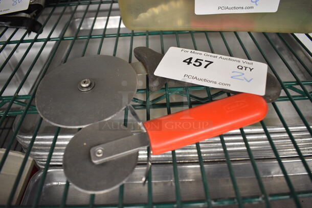 2 Metal Pizza Pie Cutters. 7", 9". 2 Times Your Bid! - Image 1 of 2