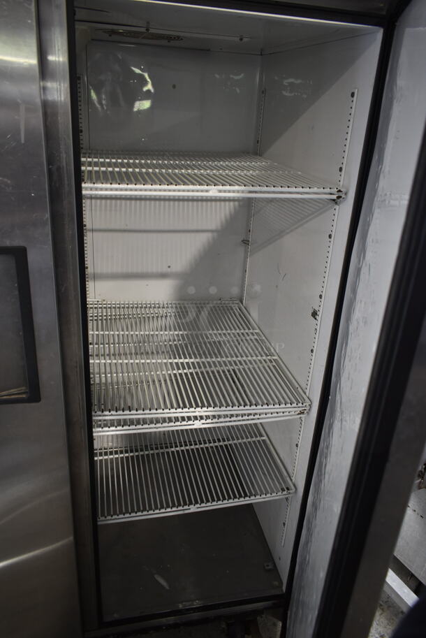 2012 True TG2R-2S ENERGY STAR Stainless Steel Commercial 2 Door Reach In Cooler w/ Poly Coated Racks on Commercial Casters. 115 Volts, 1 Phase. Tested and Working! - Image 7 of 9
